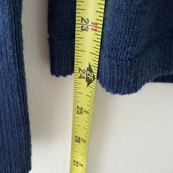 Lia Molly Womens Sweater L Blue Wool Wrap Front Knit Top Indie Coquette - Picture 6 of 7